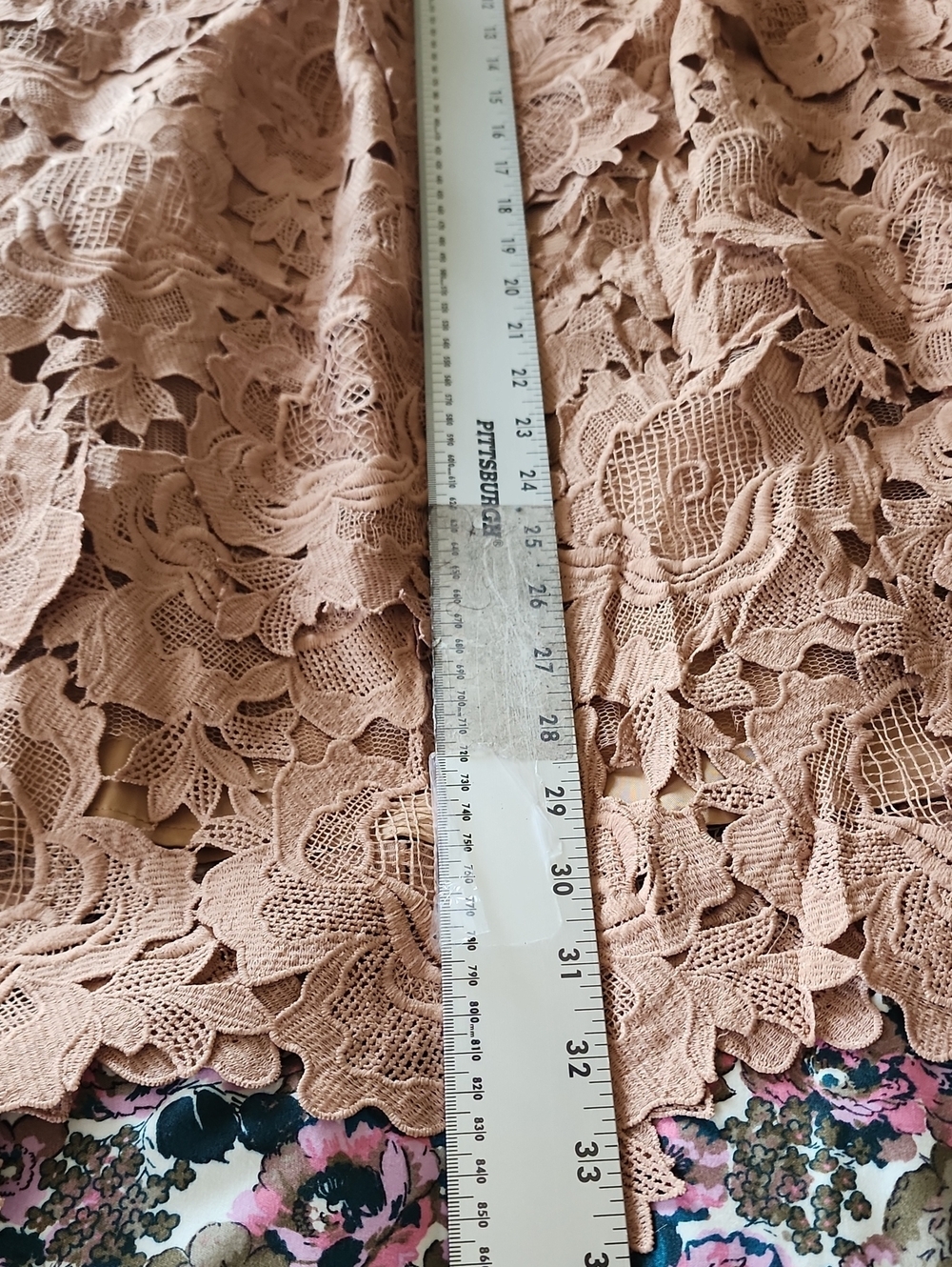 Moulinette Soeurs Anthropologie Blush Floral Lace Midi Skirt Romantic - Picture 8 of 12